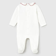 Back of the Mayoral white velour babygrow.