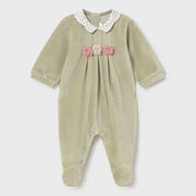 Mayoral girl's bayleaf velour babygrow - 02752.