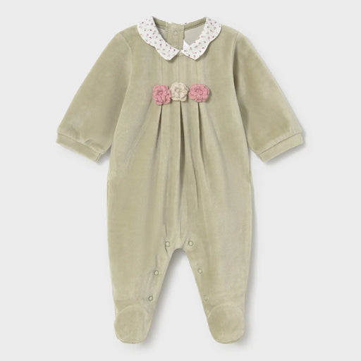 Mayoral girl's bayleaf velour babygrow - 02752.