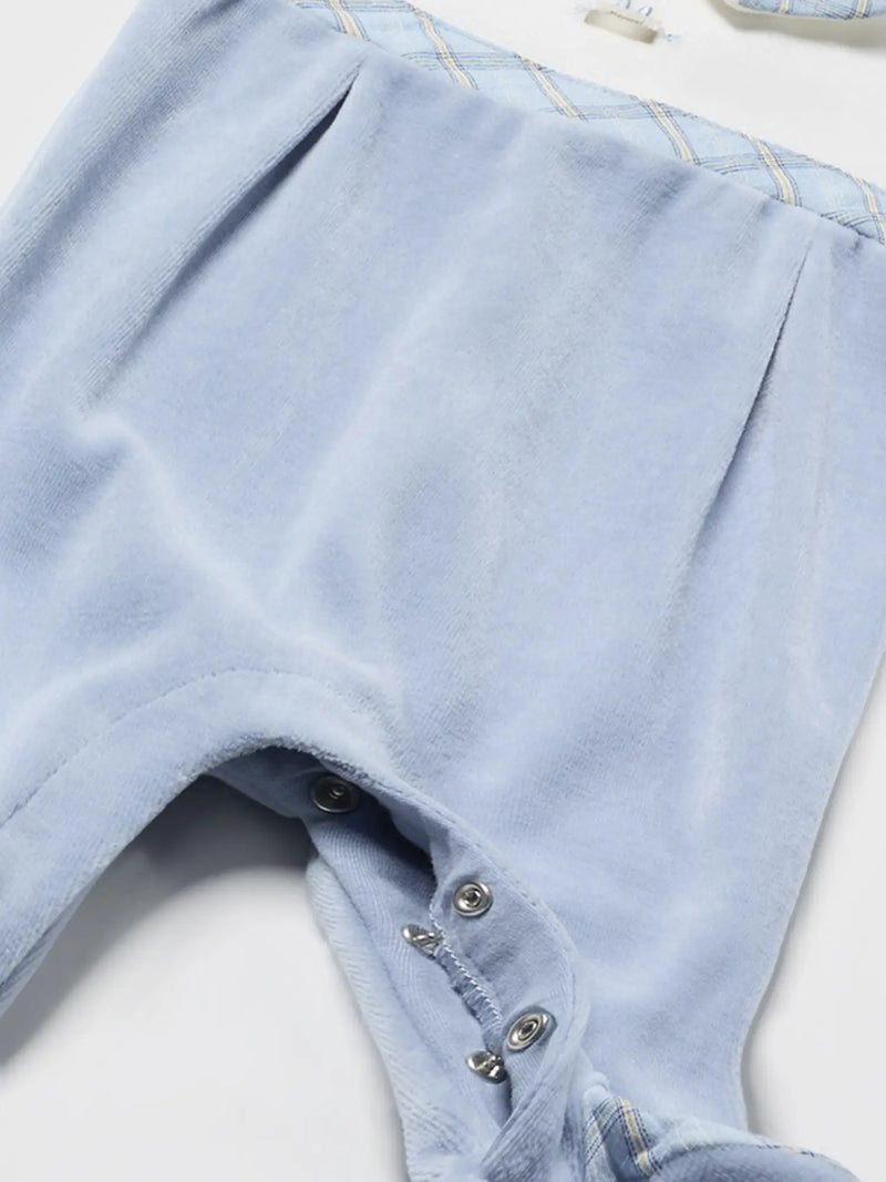 Mayoral Velour Babygrow - Sky
