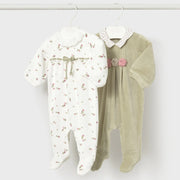 Mayoral baby girl's velour babygrow set - 02752.