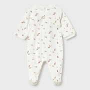 Back of the Mayoral floral print velour babygrow.
