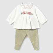 Mayoral baby girl's velour leg warmer set - 02512.