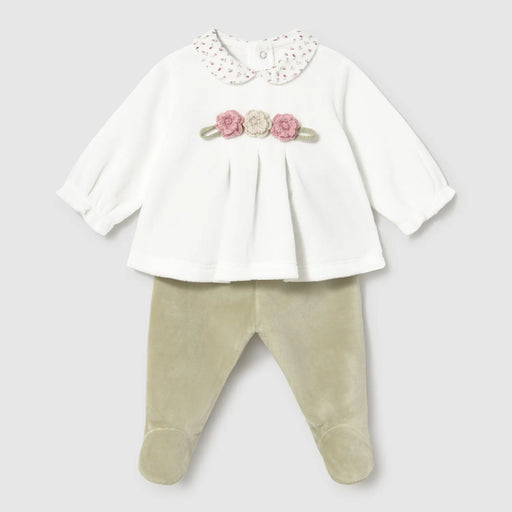 Mayoral baby girl's velour leg warmer set - 02512.