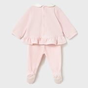 Back of the Mayoral pink velour leg warmer set.