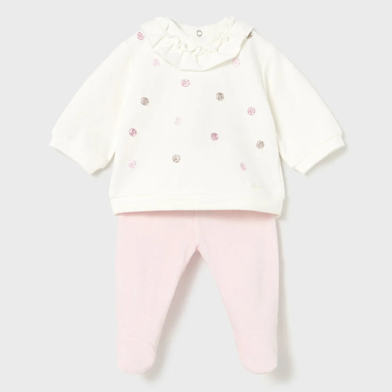 Mayoral baby girl's velour leg warmer set - 02555.