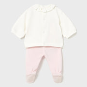 Back of the Mayoral velour leg warmer set.