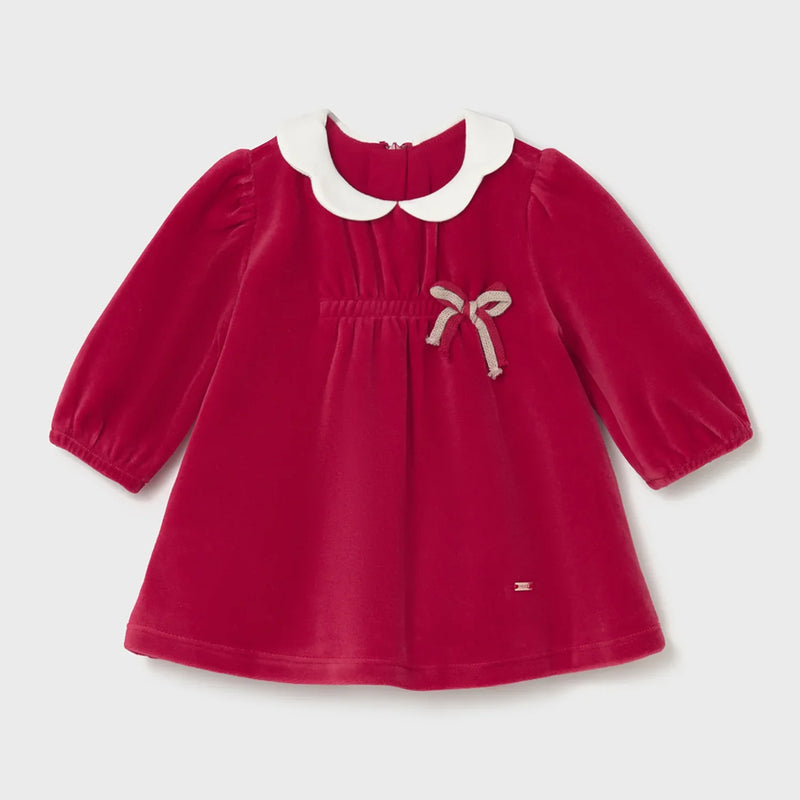 Mayoral cherry velvet dress - 02805.