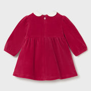 Rear view of the Mayoral velvet dress.