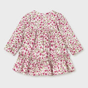 Back of the Mayoral pink velvet dress.