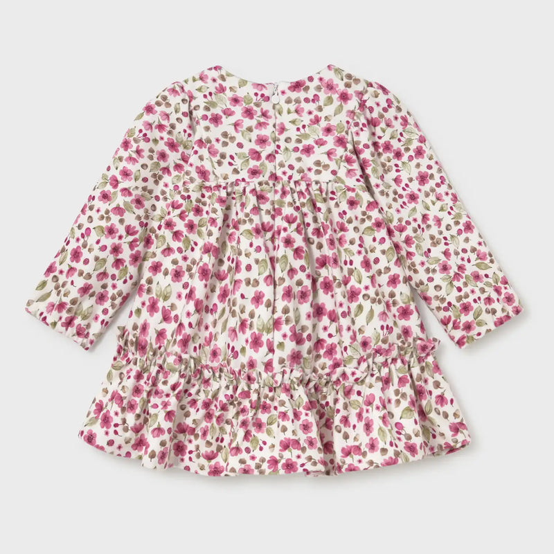 Back of the Mayoral pink velvet dress.