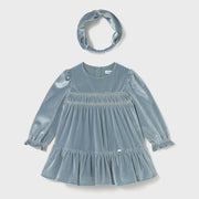 Mayoral baby girl's velvet dress & headband - 02904.
