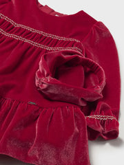 Closer look at the Mayoral velvet dress & headband.