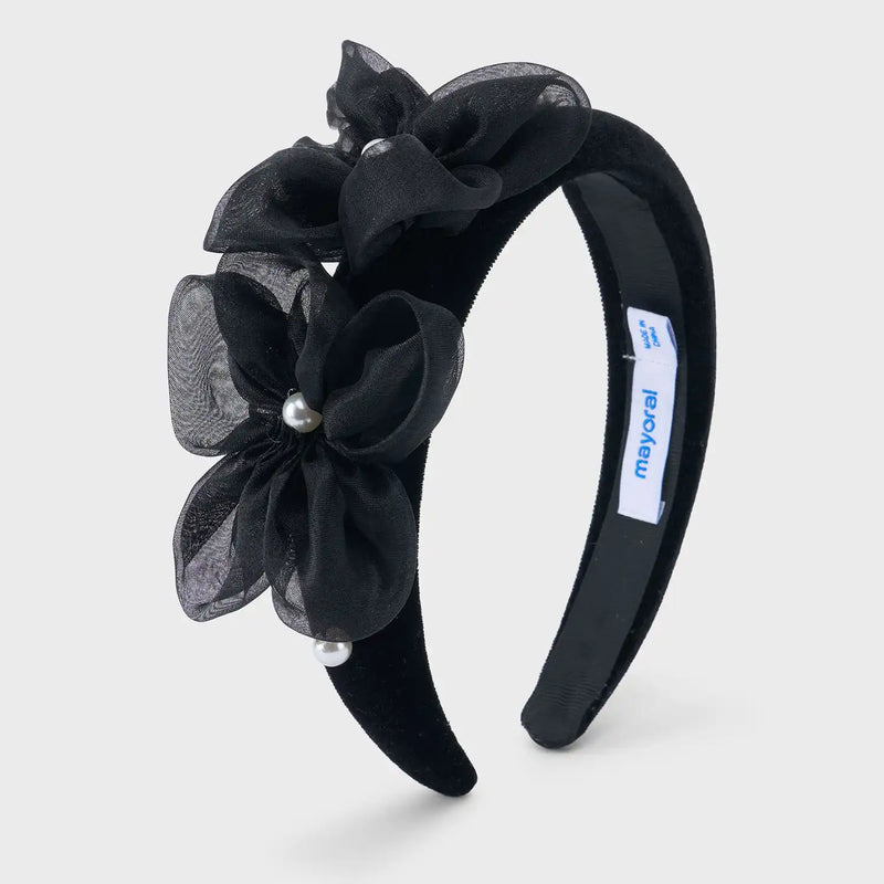 Mayoral girl's black velvet headband - 10314.