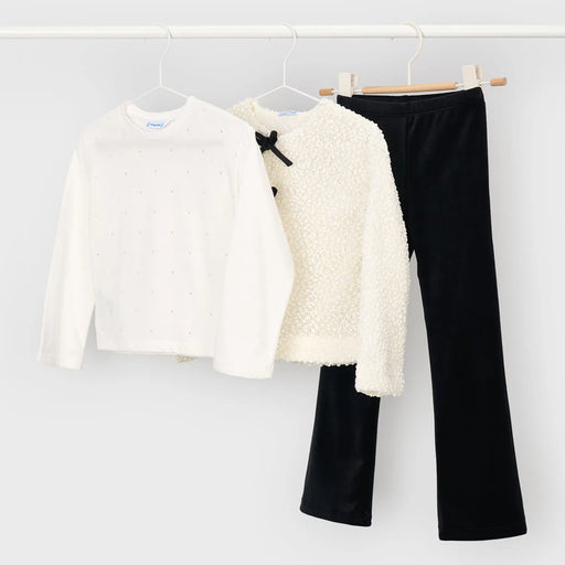 Mayoral black velvet leggings set - 04740.