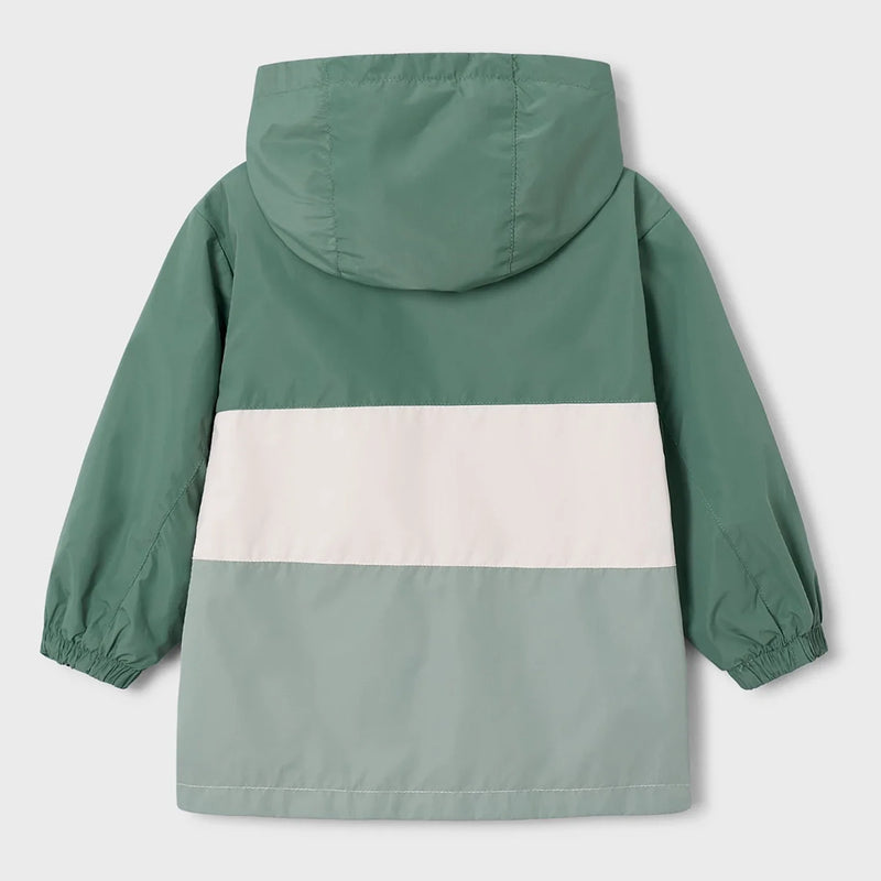 Back of the Mayoral colourblock windbreaker.