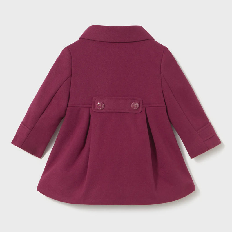 Rear view of the Mayoral woolen coat.