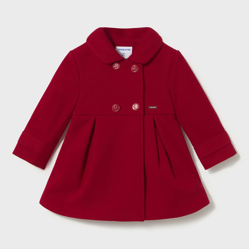 Mayoral girl's red woolen coat - 02415.