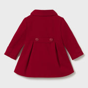 Back of the Mayoral red woolen coat.