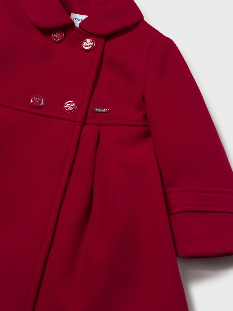 Closer look at the Mayoral woolen coat.