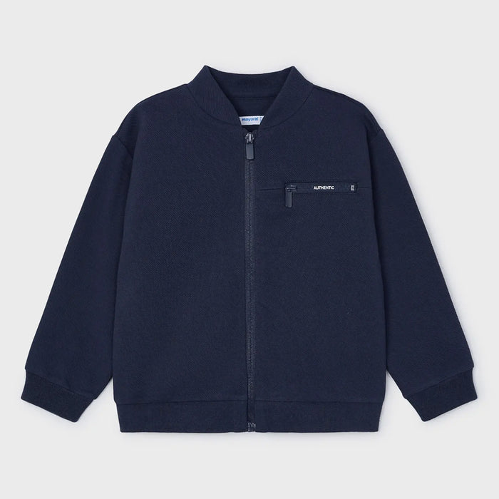 Mayoral boy's navy zip up sweatshirt - 04474.