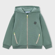 Mayoral boy's green zip up hoodie - 03442.