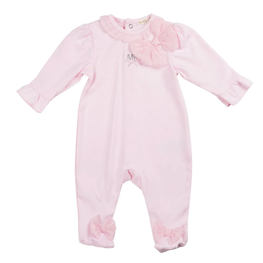 Mintini Baby pink bow babygrow - mb6402.