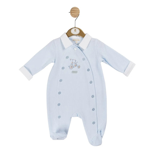 Mintini Baby blue button babygrow - mb6008.