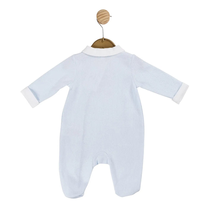 Back view of the Mintini Baby button babygrow.