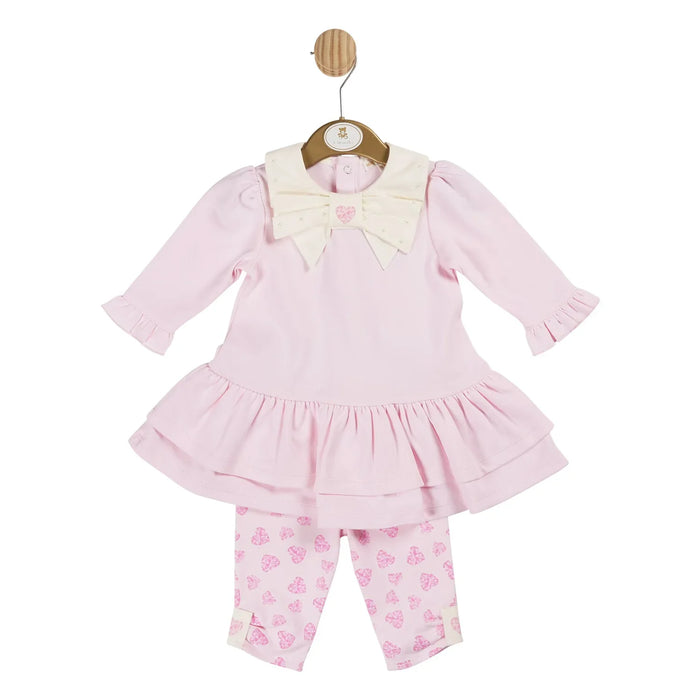 Mintini Baby girl's pink dress & leggings - mb6166.