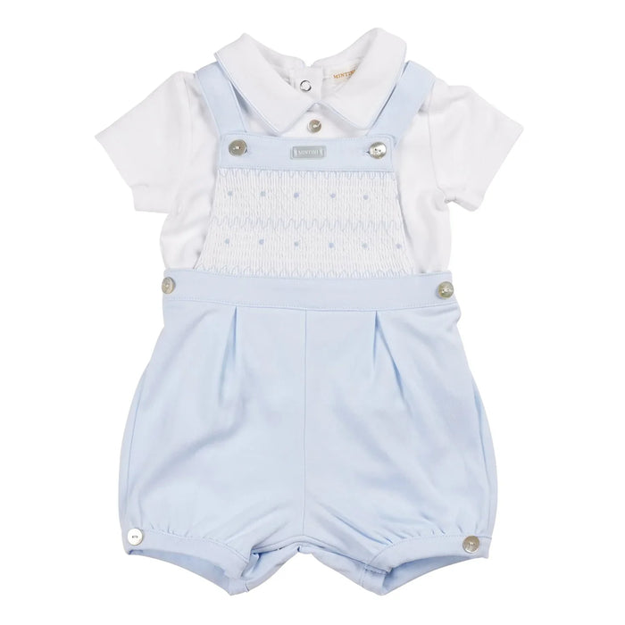 Mintini Baby blue dungarees set - mb6242.