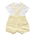 Back of the Mintini Baby dungarees set.