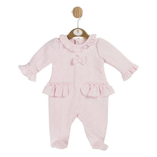 Mintini Baby pink frilled babygrow - mb6136.