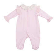 Back of the Mintini Baby frilled babygrow.