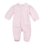 Back of the Mintini Baby pink heart babygrow.