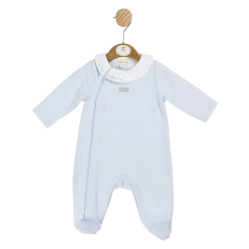 Mintini Baby blue quilted babygrow - mb5967.