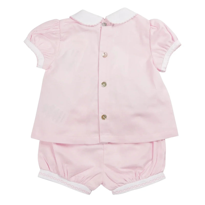 Back of the Mintini Baby smocked bloomers set.