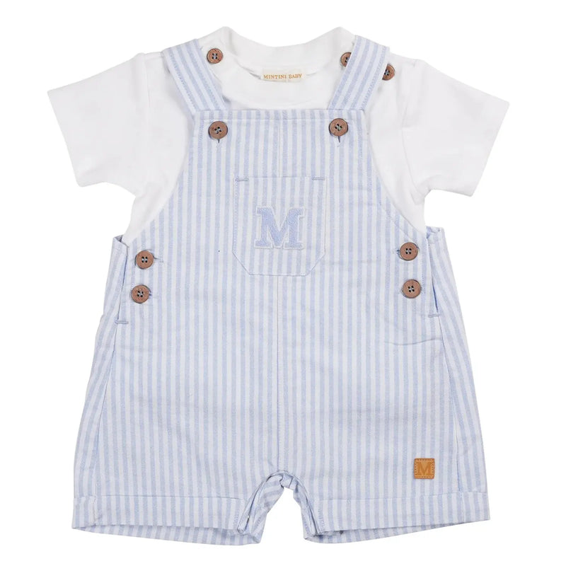 Mintini Baby baby boy's striped dungarees - mb6313.