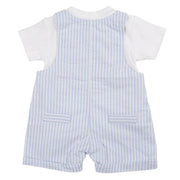 Back view of the Mintini Baby striped dungarees.