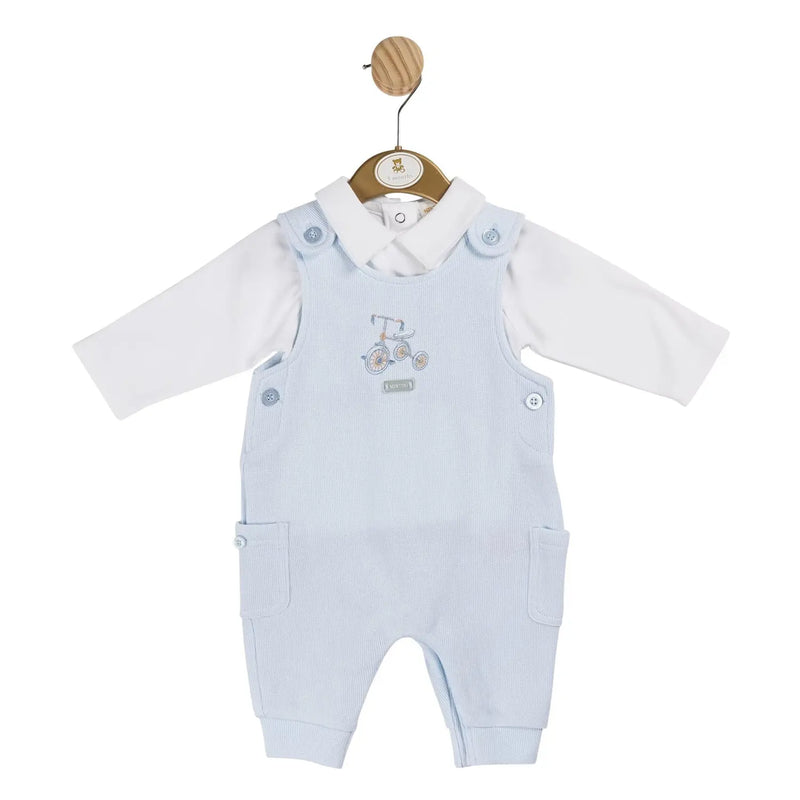Mintini Baby boy's blue tricycle dungarees - mb6011.