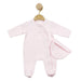 Mintini Baby girl's pink waffle babygrow & hat - mb5141.