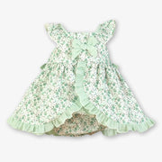 Back of the Miranda green floral print dress.