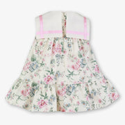 Rear view of the Miranda floral print dress.