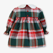 Back of the Miranda green plaid dress.