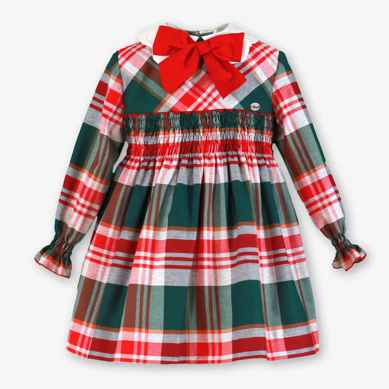 Miranda girl's green plaid dress - 400618v.