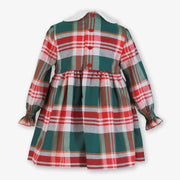 Rear view of the Miranda plaid dress.