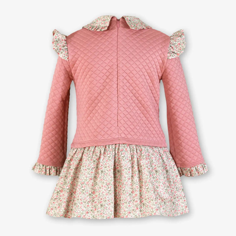Back of the Miranda pink quilted dress.