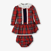 Miranda baby girl's tartan dress - 400130v.