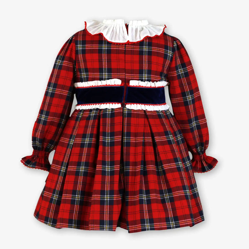 Back of the Miranda red tartan dress.