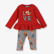 Miranda baby girl's teddy bear leggings set - 40015223.